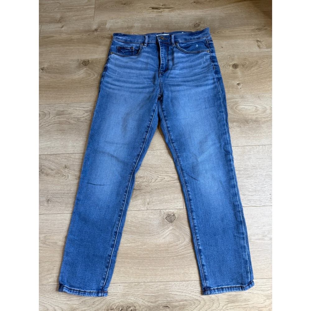 EUC Loft Skinny Crop stretch capri jeans high waisted light wash size 28 / 6